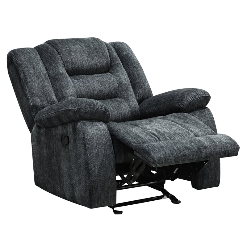 Pemberly Row Misty Storm Manual Glider Reclining Sofa Loveseat Recliner