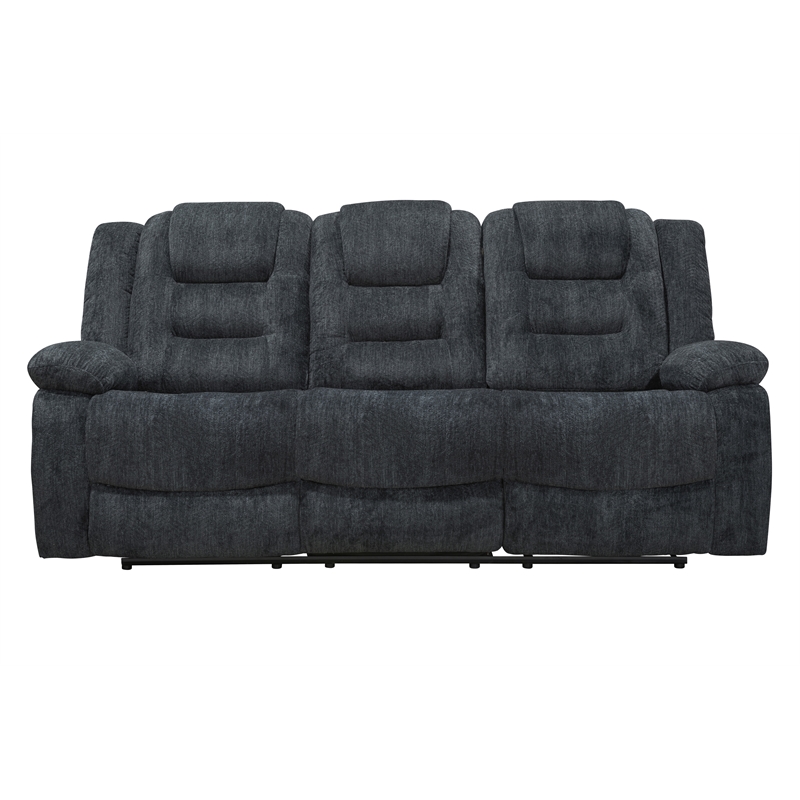 Pemberly Row Misty Storm Manual Glider Reclining Sofa Loveseat Recliner