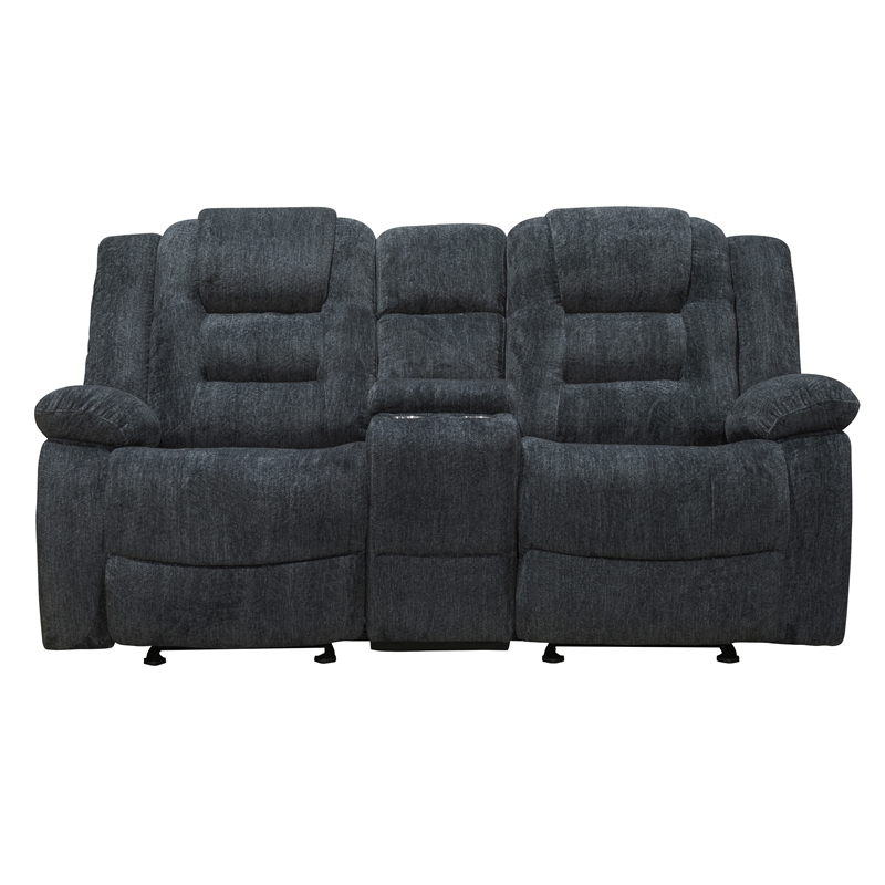 Pemberly Row Misty Storm Manual Glider Reclining Sofa Loveseat Recliner