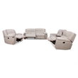 Pemberly Row Opal Taupe Manual Reclining Sofa Loveseat and Recliner