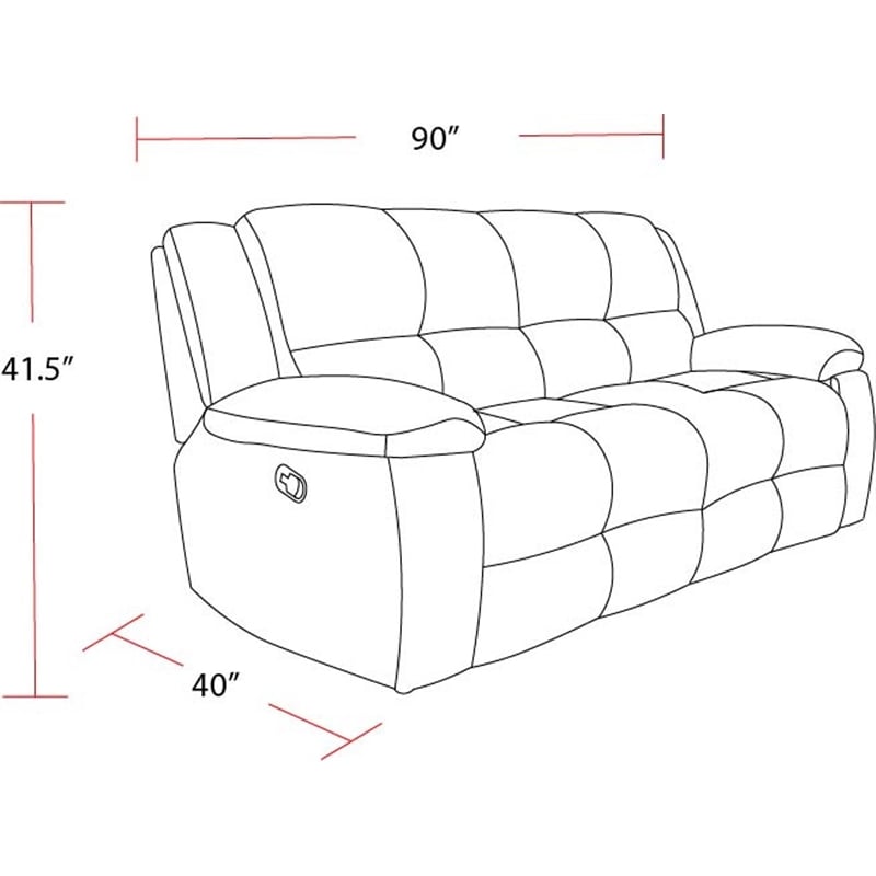 Pemberly Row Opal Taupe Manual Reclining Sofa Loveseat and Recliner