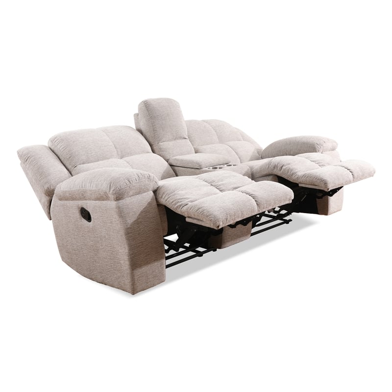 Pemberly Row Opal Taupe Manual Reclining Sofa Loveseat and Recliner