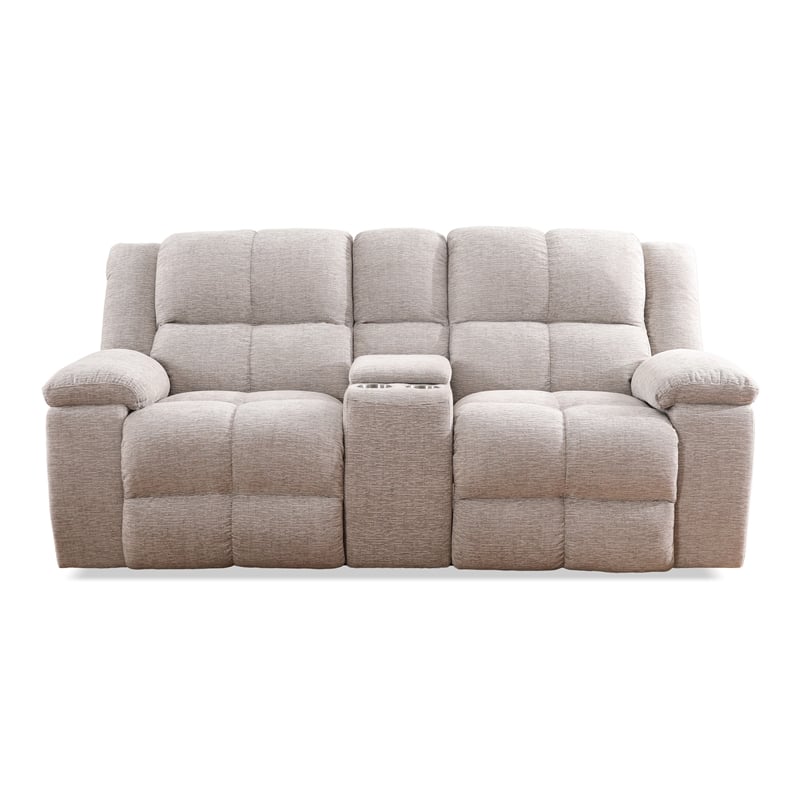 Pemberly Row Opal Taupe Manual Reclining Sofa Loveseat and Recliner