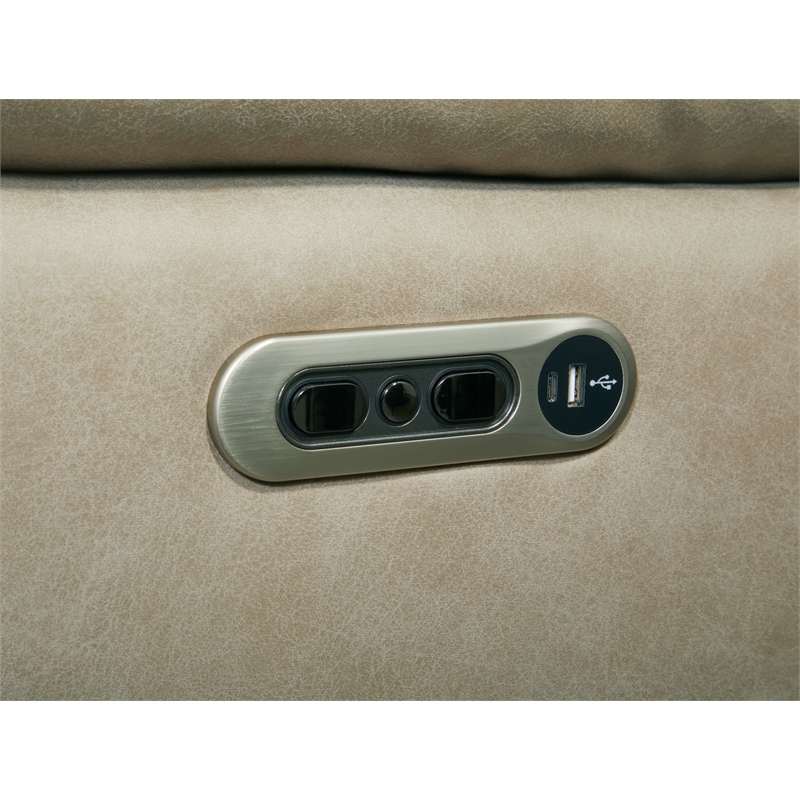 Pemberly Row Tahoe Fog 6 Piece Power Sectional with Adjustable Headrests