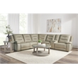 Pemberly Row Tahoe Fog 6 Piece Power Sectional with Adjustable Headrests