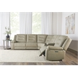 Pemberly Row Tahoe Fog 6 Piece Power Sectional with Adjustable Headrests