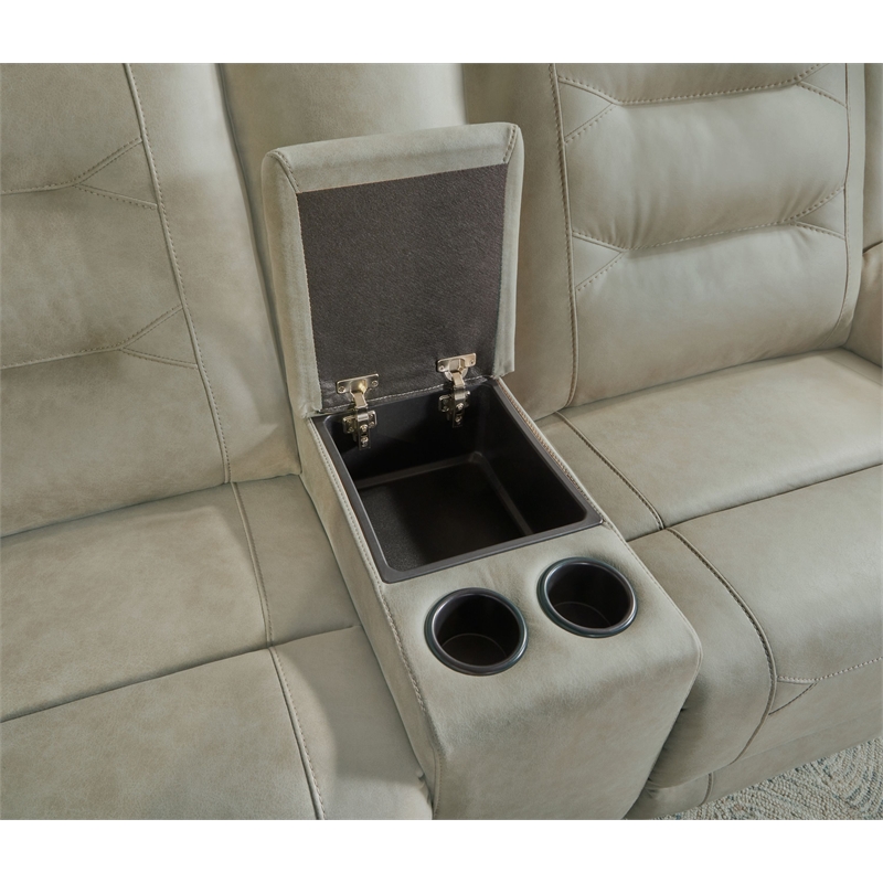 Pemberly Row Tahoe Fog 6 Piece Power Sectional with Adjustable Headrests