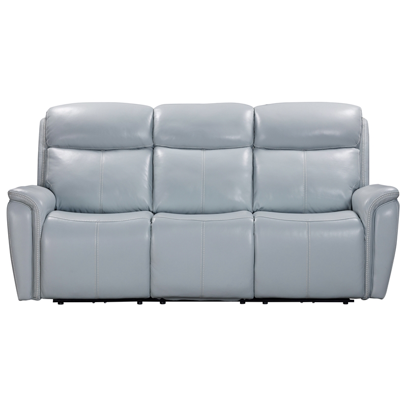 Pemberly Row Seamist Grey Power Reclining Sofa Loveseat and Recliner