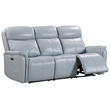 Pemberly Row Seamist Grey Power Reclining Sofa Loveseat and Recliner