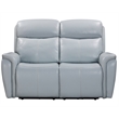Pemberly Row Seamist Grey Power Reclining Sofa Loveseat and Recliner