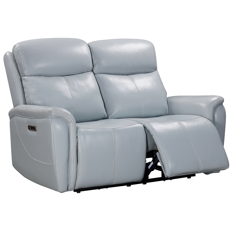 Pemberly Row Seamist Grey Power Reclining Sofa Loveseat and Recliner