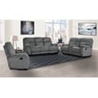 Pemberly Row Shadow Grey Manual Reclining Sofa Loveseat and Recliner