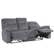 Pemberly Row Shadow Grey Manual Reclining Sofa Loveseat and Recliner