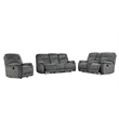 Pemberly Row Shadow Grey Manual Reclining Sofa Loveseat and Recliner
