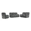Pemberly Row Shadow Grey Manual Reclining Sofa Loveseat and Recliner