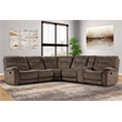 Pemberly Row Shadow Brown 6 Piece Modular Manual Reclining Sectional
