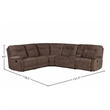 Pemberly Row Shadow Brown 6 Piece Modular Manual Reclining Sectional
