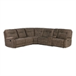 Pemberly Row Shadow Brown 6 Piece Modular Manual Reclining Sectional