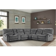 Pemberly Row Shadow Grey 6 Piece Modular Manual Reclining Sectional