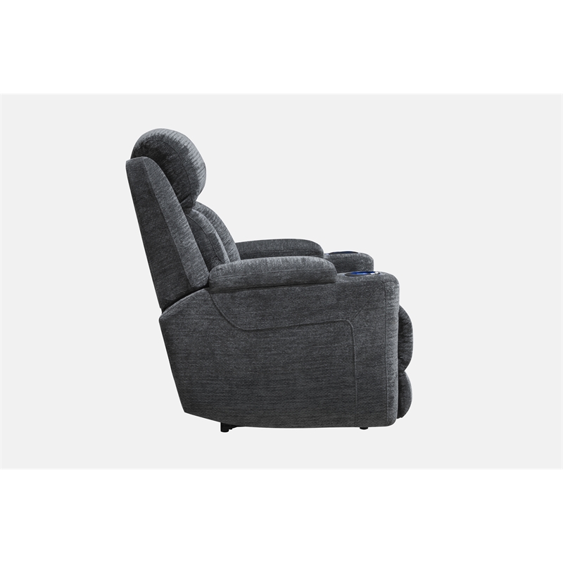 Pemberly Row Charcoal Power Reclining Sofa Loveseat and Recliner