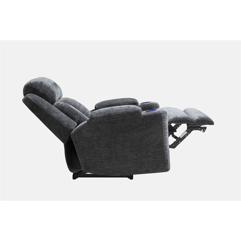 Pemberly Row Charcoal Power Reclining Sofa Loveseat and Recliner