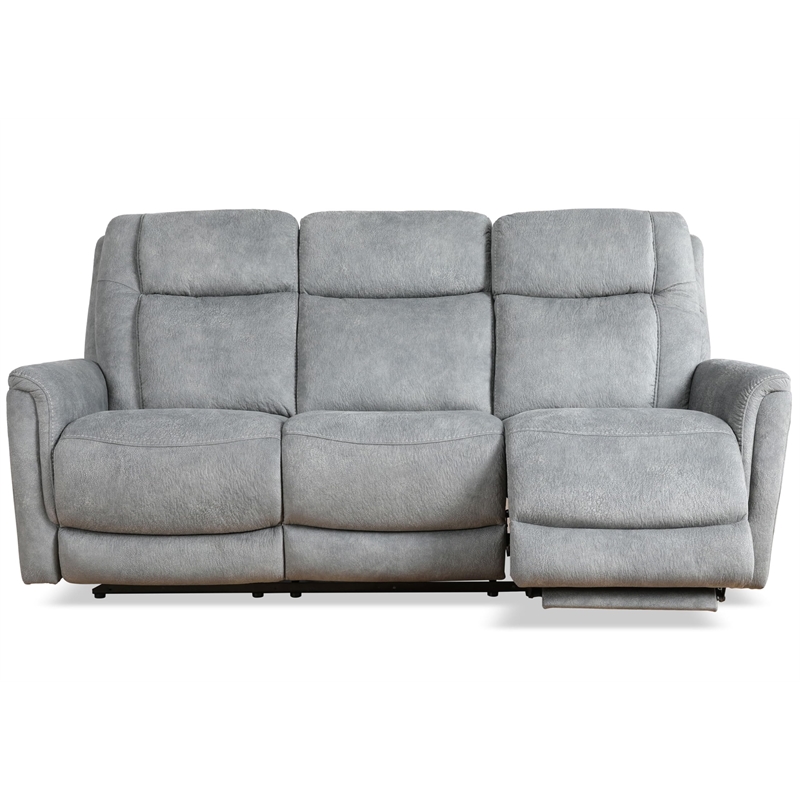 Pemberly Row Hudson Grey Power Reclining Sofa Loveseat and Recliner