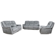 Pemberly Row Hudson Grey Power Reclining Sofa Loveseat and Recliner