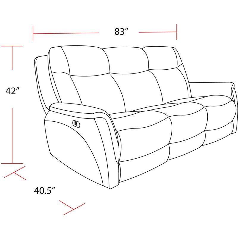 Pemberly Row Hudson Grey Power Reclining Sofa Loveseat and Recliner
