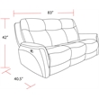 Pemberly Row Hudson Grey Power Reclining Sofa Loveseat and Recliner