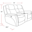 Pemberly Row Hudson Grey Power Reclining Sofa Loveseat and Recliner