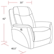 Pemberly Row Hudson Grey Power Reclining Sofa Loveseat and Recliner