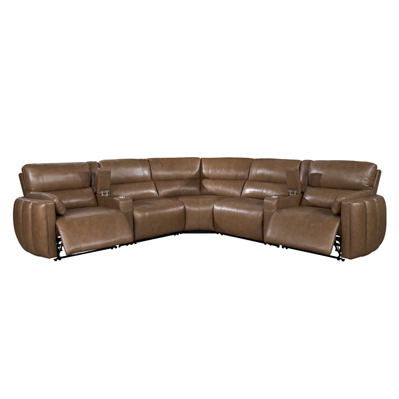 Pemberly Row Sable 7PC Power Adjustable Headrests Reclining Sectional