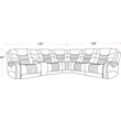 Pemberly Row Stallion 6PC Power Reclining Sectional with Drop Down Table