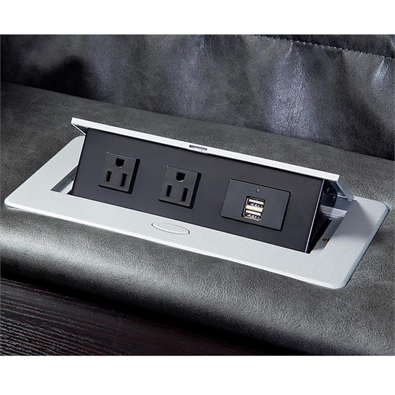 Pemberly Row Stallion 6PC Power Reclining Sectional with Drop Down Table