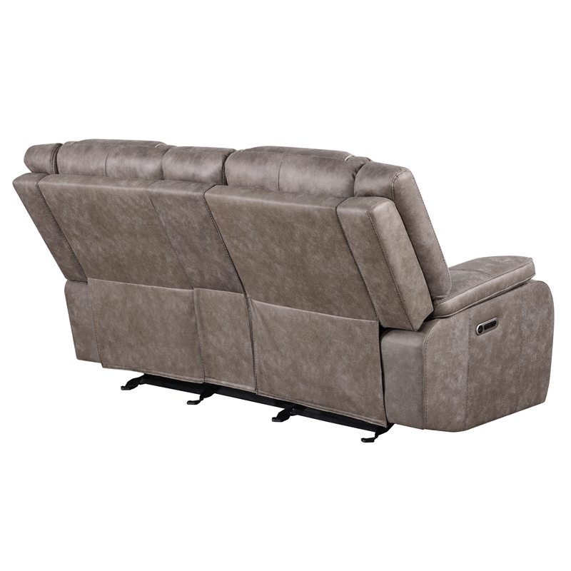 Pemberly Row Desert Taupe Manual Reclining Sofa Loveseat and Recliner