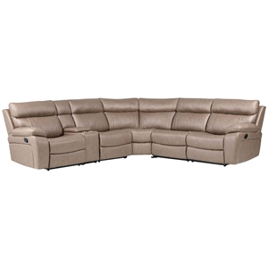 Pemberly Row Stokes Toffee 6 Piece Manual Reclining Sectional