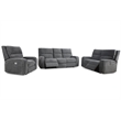 Pemberly Row Bizmark Grey Power Reclining Sofa Loveseat and Recliner