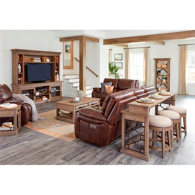 Pemberly Row Burnt Sienna Power Reclining Sofa Loveseat and Recliner
