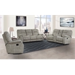 Pemberly Row Shadow Natural Manual Reclining Sofa Loveseat and Recliner