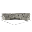 Pemberly Row Shadow Natural 6 Piece Modular Manual Reclining Sectional