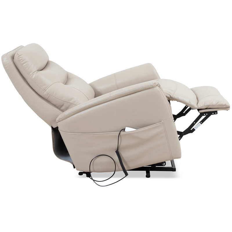 Pemberly Row Softy Ivory Articulating Headrest Power Lift Recliner 2Pack