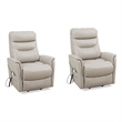 Pemberly Row Softy Ivory Articulating Headrest Power Lift Recliner 2Pack