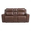 Pemberly Row Autumn Umber Power Reclining Console Loveseat P2