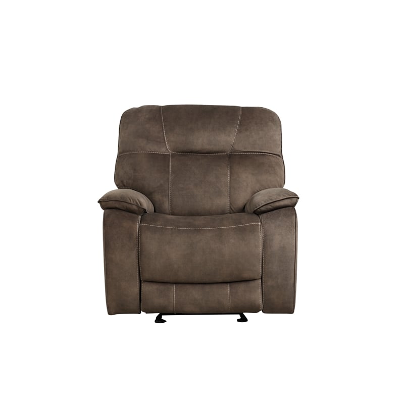 Pemberly Row Shadow Brown Manual Reclining Sofa and Recliner