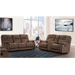 Pemberly Row Shadow Brown Manual Reclining Sofa and Loveseat