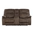Pemberly Row Shadow Brown Manual Reclining Sofa and Loveseat