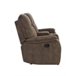 Pemberly Row Shadow Brown Manual Reclining Sofa and Loveseat