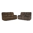 Pemberly Row Shadow Brown Manual Reclining Sofa and Loveseat