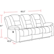 Pemberly Row Misty Storm Manual Glider Reclining Sofa and Recliner
