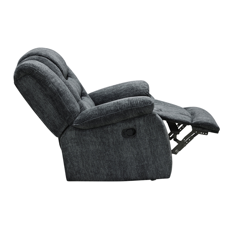 Pemberly Row Misty Storm Manual Glider Reclining Sofa and Recliner